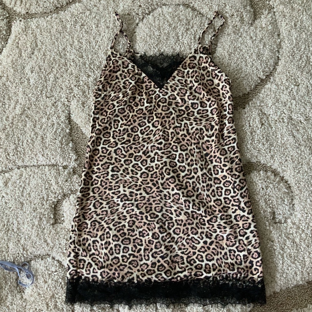 New Love, Fire Lace Trim Slip Dress